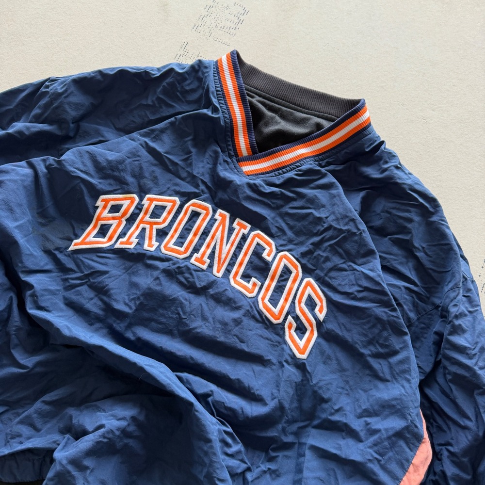 Vintage 90s Starter Denver Broncos Windbreaker Pullover Jacket
